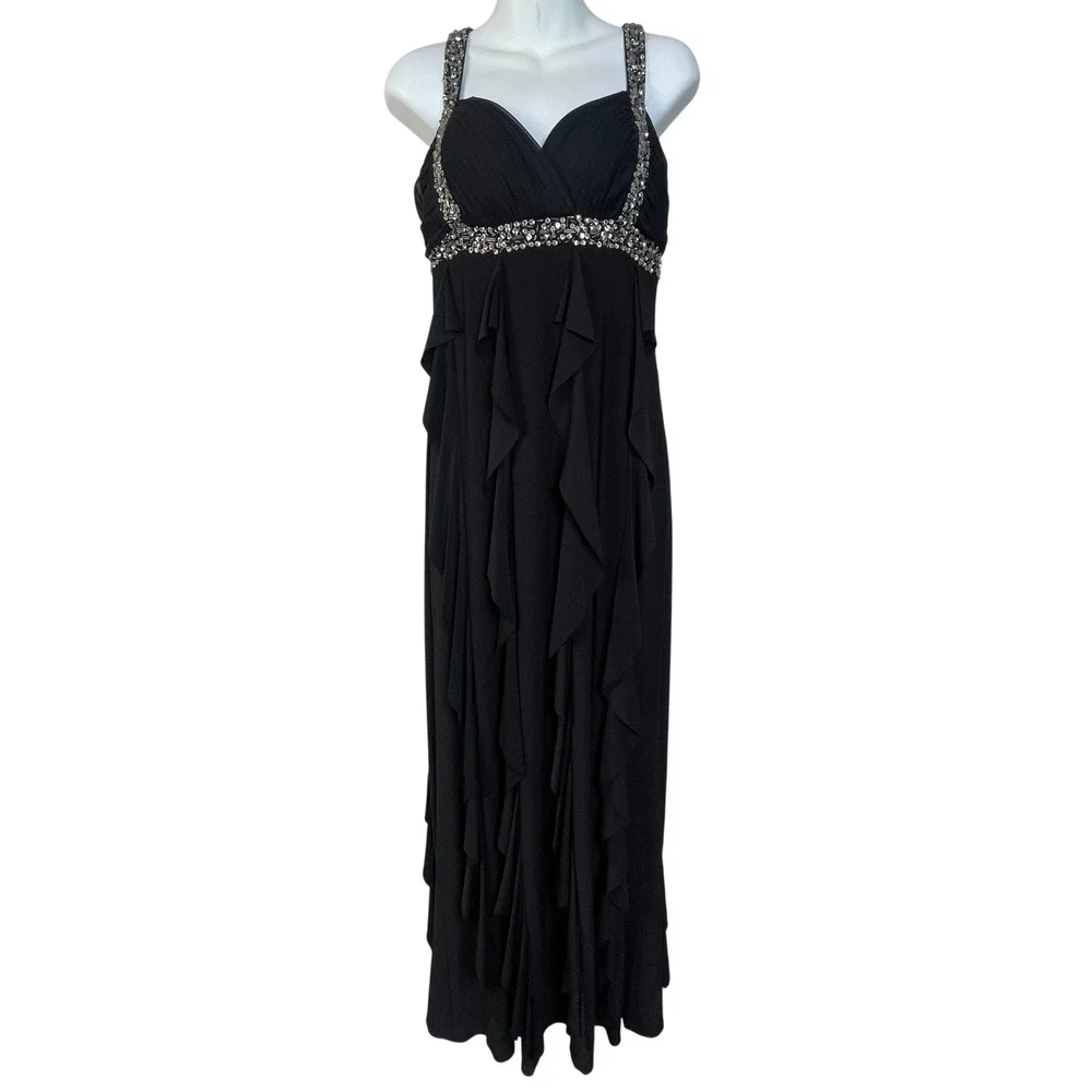 betsy and adam dresses black Daisy Long Scuba Crepe One Shoulder Dress
